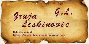 Gruja Leškinović vizit kartica